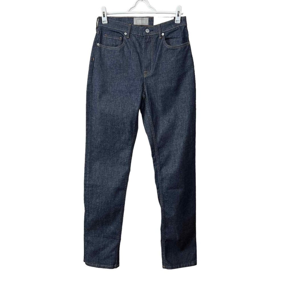 Everlane The High Rise Straight Jean Cotton Womens 28 Regular Dark Indigo Wash